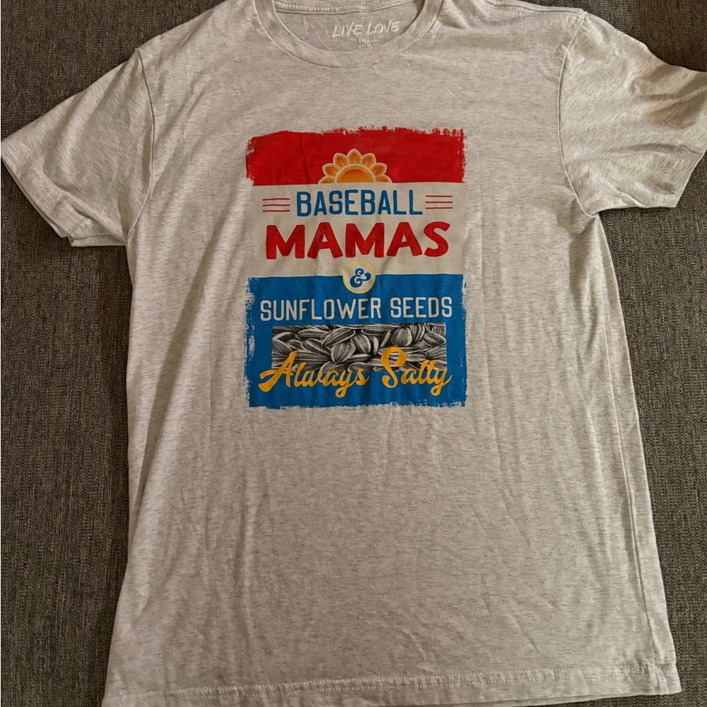 Live Love Baseball Mamas Graphic Tee - Gray